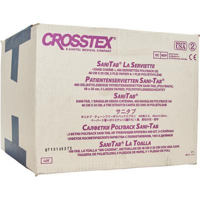 Sani-Tab Chain-Free Patient Towels, 2-Ply Paper + 1-Ply Poly, 13" x 19", Dusty Rose, 400/Pk, WEXDRT thumbnail 12