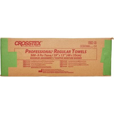 Crosstex Professional Regular 3-Ply Paper Patient Bibs, 13" x 19", Aqua, 500/Case, WTXAQ thumbnail 9