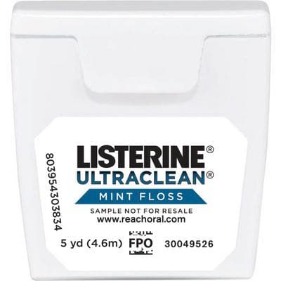 Listerine UltraClean Mint Dental Floss, 5 yd, Trial Size, 72/Case, 523521800 thumbnail 6