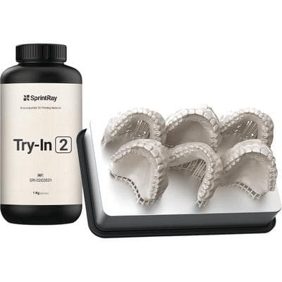 SprintRay Try-In 2 Biocompatible 3D Printing Resin, White, 1 kg Bottle thumbnail 7