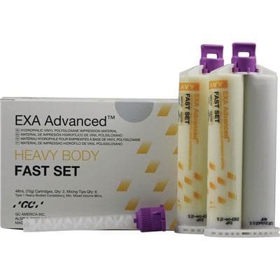 EXA Advanced VPS Impression Material, Heavy Body, Fast Set, 2 x 48 mL Cartridges with 6 Mixing Tips, 137110 thumbnail 12