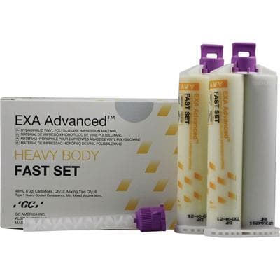 GC America EXA Advanced VPS Heavy Body Fast Set Impression Material, 48 mL Cartridges, Yellow, Value Pack 8/Pk, 138110 thumbnail 13