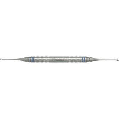Nordent Surgical Curette, Double-Ended, Miller #9, Straight Shank, DuraLite® Round Handle, Stainless Steel thumbnail 2
