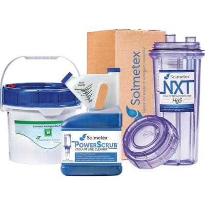 Solmetex NXT Hg5 Compliance Kit, Includes NXT Hg5 Collection Container w/Recycle Kit, 1.25 gal PWS Amalgam Bucket, and 64 oz PowerScrub Vacuum Line Cleaner, NXT-HG5-CK thumbnail 6