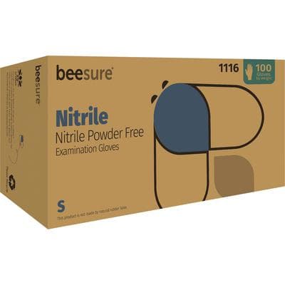 BeeSure Nitrile Exam Gloves, Powder-Free, Non-Sterile, Small, Blue, 100/Box, BE1116 thumbnail 14