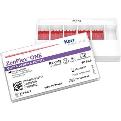 Kerr ZenFlex ONE Gutta Percha Points, Primary 25/.06, Red, 50/Pk, 825-9525 thumbnail 9