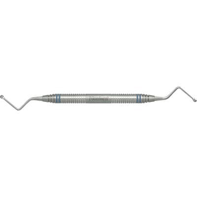 Nordent Miller #11 (Medium) Double-Ended Surgical Curette, 3.5mm Wide Spoons, 22mm Reach, Stainless Steel DuraLite ColorRings Handle thumbnail 4