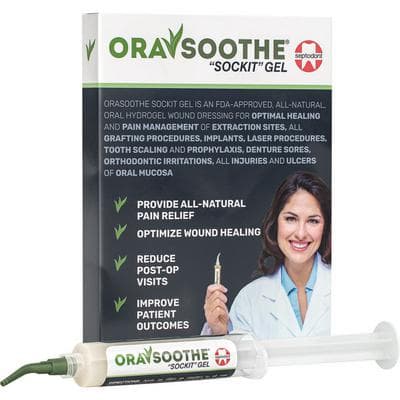 Septodont ORASOOTHE Sockit Gel Oral Hydrogel Wound Dressing, 10 g Syringe, 25/Pk, 01S0610 thumbnail 8