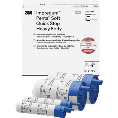 3M Impregum Penta Soft Quick Step Heavy Body Polyether Impression Material Refill, Dark Purple, Mint, 2 x 300 mL Base + 2 x 60 mL Catalyst, 31769 thumbnail 12