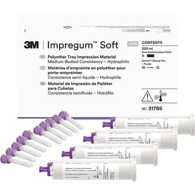 3M Impregum Garant Soft Polyether Tray Impression Material Refill, Medium Body, Purple, 4 x 50 mL Cartridges with 10 Mixing Tips, 31785 thumbnail 11