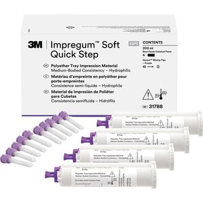 3M Impregum Garant Soft Quick Step Polyether Impression Material, Tray Refill, Medium Body, Purple, 4 x 50 mL Cartridges with 10 Mixing Tips, 31788 thumbnail 15