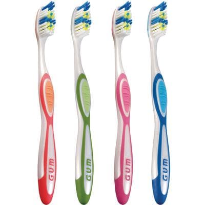 GUM Tooth & Tongue Dual-Action Adult Manual Toothbrush, Soft, Full Head, Multicolor, 12/Pk, 394TA thumbnail 7