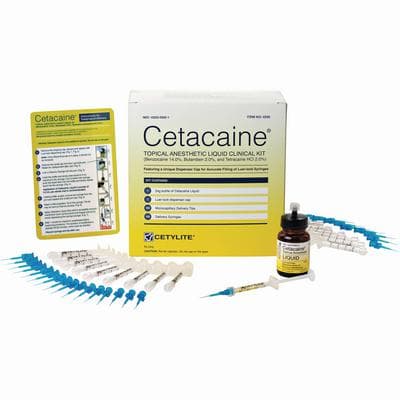 Cetacaine Topical Anesthetic Liquid Clinical Kit, 24g Bottle with 100 Microcapillary Tips and 100 Delivery Syringes, 0226 thumbnail 9