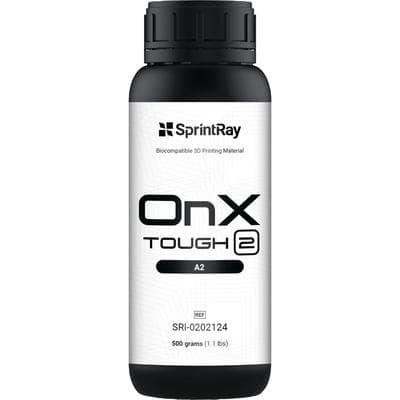 SprintRay OnX Tough 2 Biocompatible 3D Printing Resin, Shade A2, 500 g Bottle thumbnail 8