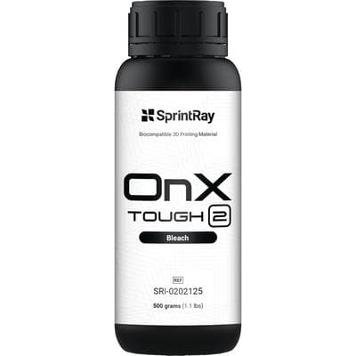 SprintRay OnX Tough 2 3D Printing Resin, Shade Bleach, 500g Bottle thumbnail 7
