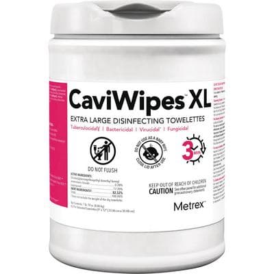 CaviWipesXL™ Surface Disinfectant Towelette Wipes, 9" x 12", 65 Wipes/Canister, 13-1150 thumbnail 7