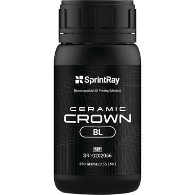 SprintRay Ceramic Crown Biocompatible 3D Printing Resin, Bleach Shade, 250g Bottle thumbnail 9