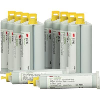 3M Express VPS Impression Material, Light Body, Regular Set, Green, Bulk Pack, 50 ml Cartridges, 10/Pk, 7302T thumbnail 9