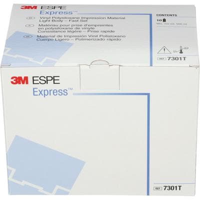 3M Express VPS Impression Material, Light Body, Fast Set, Blue, Bulk Pack, 10 x 50 ml Cartridges, 7301T thumbnail 11