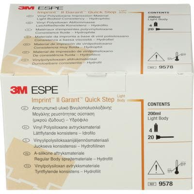 3M Imprint II Garant Quick Step Light Body VPS Impression Material Refill, Orange, 4 x 50 ml Cartridges with 20 Yellow Mixing Tips, 9578 thumbnail 10