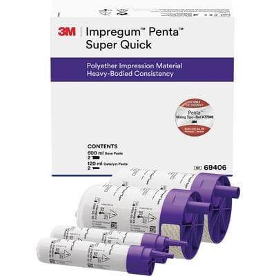 3M Impregum Penta Super Quick Polyether Impression Material, Heavy Body, Refill, 2 x 300 mL Base Paste + 2 x 60 mL Catalyst, 69406 thumbnail 12