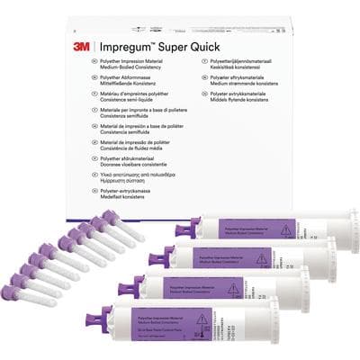 3M Impregum Super Quick Polyether Impression Material, Medium Body, Refill, 4 x 50 mL Cartridges with 10 Garant Purple Mixing Tips, 69417 thumbnail 12