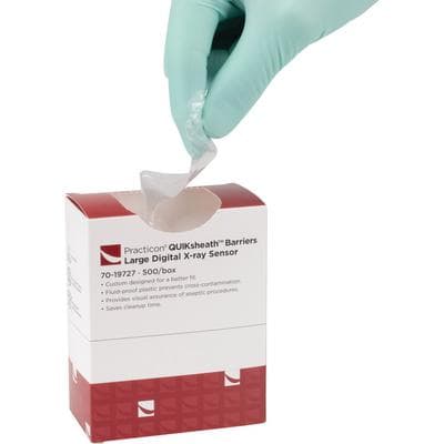 Practicon QUIKsheath Large Digital X-Ray Sensor Covers, Clear Plastic, 8" Long, Fits Sensors up to 1-5/8" Wide, 500/Box, 7019727 thumbnail 15