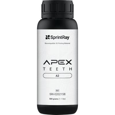 SprintRay APEX Teeth Nanoceramic Denture Teeth Resin, Shade A2, 500 g Bottle thumbnail 6