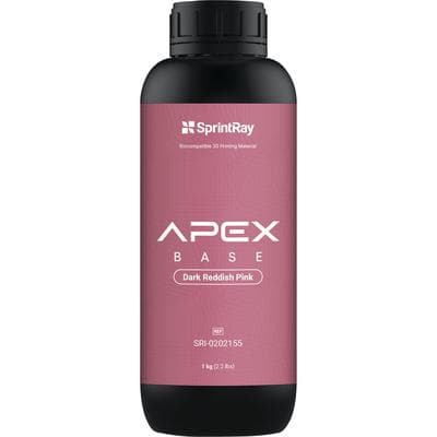 SprintRay APEX Base Nanoceramic Denture Base 3D Printing Resin, Dark Reddish Pink, 1 kg Bottle thumbnail 5