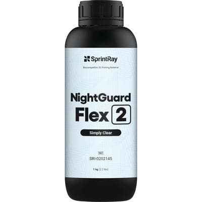 SprintRay NightGuard Flex 2 3D Printing Resin, Simply Clear, 1 kg Bottle thumbnail 7