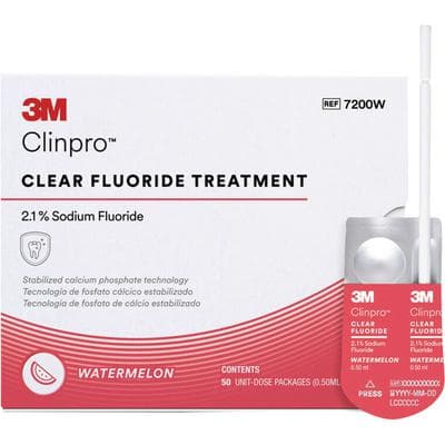 3M Clinpro Clear Fluoride Treatment, Watermelon, 2.1% Sodium Fluoride, 0.5 mL Unit Dose, 50/Pk, 7200W thumbnail 12