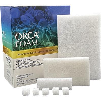 ORCA Foam Absorbable Hemostatic Gelatin Sponge, Size 12/7, 60 x 20 x 7 mm, 10/Box, OF-602007 thumbnail 14