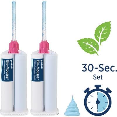 Blu-Mousse VPS Bite Registration Material, Super-Fast, Peppermint, 50ml Split Cartridges, 2/Pk, S448S thumbnail 17