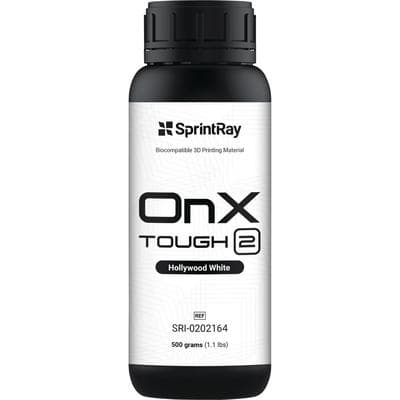 SprintRay OnX Tough 2 Biocompatible 3D Printing Resin, Hollywood White, 500 g Bottle thumbnail 6