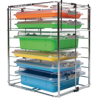 Zirc Multi-Mod Rack, 8-Place, Chrome-Plated Metal, Adjustable, 21Z410 thumbnail 13