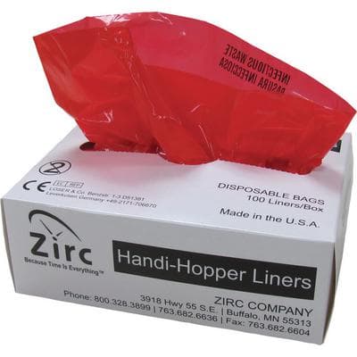 Zirc Dental Handi-Hopper Liners, Red Biohazard, 6.5" x 10.5", 100/Box, 20Z405 thumbnail 14