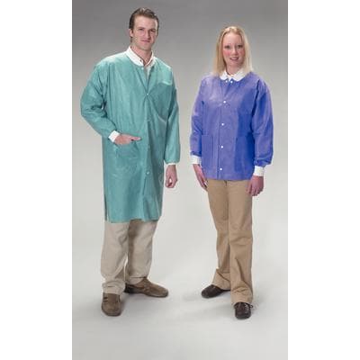 Extra-Safe Royal Blue Lab Jacket, X-Large, Latex-Free, Fluid Resistant, AAMI Level 3, Hip Length, 10/Pack, 3630RYXL thumbnail 6