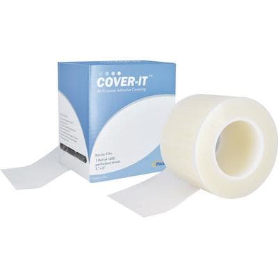 Pac-Dent Cover-It Barrier Film, Clear, 4" x 6" Perforated Adhesive Sheets, Roll of 1200, C101 thumbnail 5
