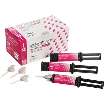 GC FujiCEM Evolve Resin-Reinforced Glass Ionomer Luting Cement, Automix Triple Pack, 9.2 g Syringes, 3/Pk, 012950 thumbnail 18