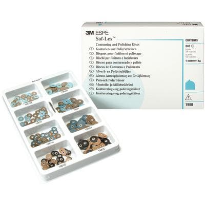 3M Sof-Lex Contouring and Polishing Discs Assortment Kit, Pop-On, Coarse/Medium/Fine/Superfine, 1/2" and 3/8", 1 RA Mandrel, 1980 thumbnail 17
