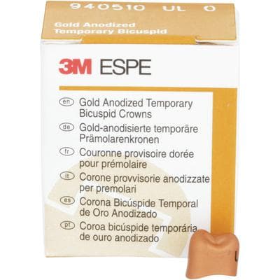 3M Gold Anodized Temporary Bicuspid Crowns, Upper Left First Bicuspid, Size 0, 5/Box, 940510 thumbnail 10