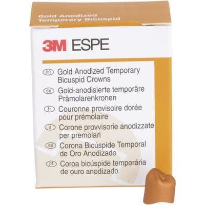 3M Gold Anodized Temporary Bicuspid Crowns, Lower Right First Bicuspid, Size 1, 5/Box, 940541 thumbnail 10