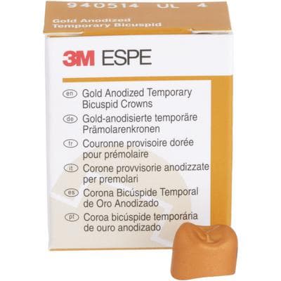 3M Gold Anodized Temporary Bicuspid Crowns, Upper Left First Bicuspid, Size 4, 5/Box, 940514 thumbnail 10