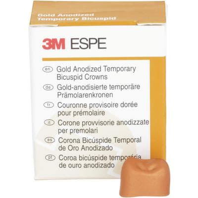 3M Gold Anodized Temporary Bicuspid Crowns, Upper Right First Bicuspid, Size 5, 5/Box, 940525 thumbnail 10