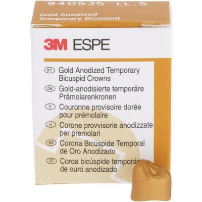 3M Gold Anodized Temporary Bicuspid Crowns, Lower Left First Bicuspid, Size 5, 5/Bx, 940535 thumbnail 9