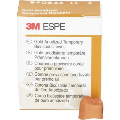 3M Gold Anodized Temporary Bicuspid Crowns, Lower Left Second Bicuspid, Size 3, 5/Box, 940633 thumbnail 10
