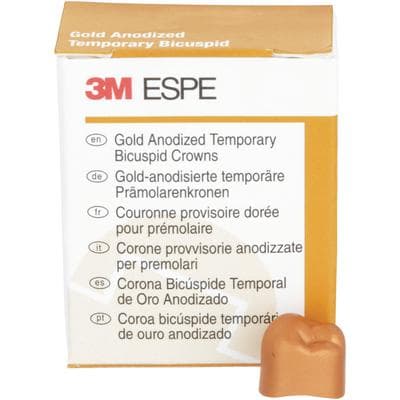 3M Gold Anodized Temporary Bicuspid Crowns, Lower Right Second Bicuspid, Size 4 (LR4), 5/Box, 940644 thumbnail 10