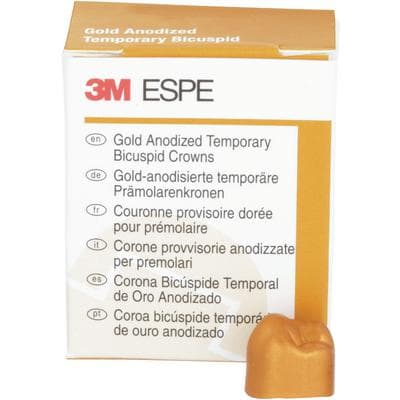 3M Gold Anodized Temporary Bicuspid Crowns, Lower Right Second Bicuspid, Size 5, 5/Box, 940645 thumbnail 9