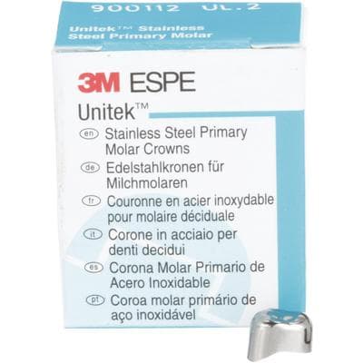 3M Unitek Stainless Steel Primary Molar Crown, Upper Left First Primary Molar, Size 2 (UL2), 5/Box, 900112 thumbnail 16