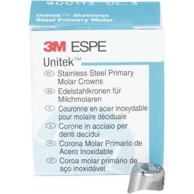 3M Unitek Stainless Steel Primary Molar Crown, Upper Left First Primary Molar, Size 3 (UL3), 5/Box, 900113 thumbnail 16